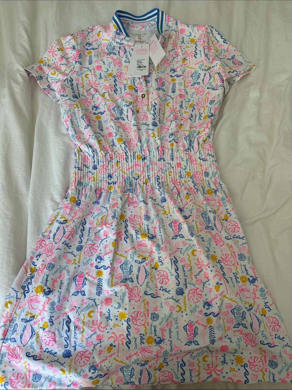 Lilly Pulitzer Love Active Dress UPF 50+ in Multi Summer Serenade, Size M NWT